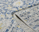Rugs Blue and Grey Rug - 63" X 87" X 0.'5" Blue/Grey Polypropylene Rug HomeRoots