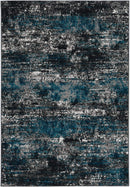 Rugs Blue and Grey Rug 63" X 91" X 0.'5" Grey/Blue Polypropylene Rug 5422 HomeRoots