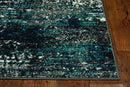 Rugs Blue and Grey Rug 63" X 91" X 0.'5" Grey/Blue Polypropylene Rug 5424 HomeRoots