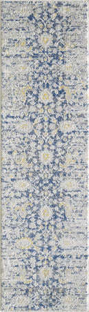 Rugs Blue and Grey Rug - 81" X 144" X 0.'5" Blue/Grey Polypropylene Rug HomeRoots