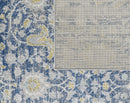 Rugs Blue and Grey Rug - 94" X 123" X 0.'5" Blue/Grey Polypropylene Rug HomeRoots