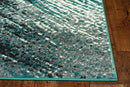 Rugs Blue and Grey Rug 94" X 130" X 0.'5" Grey/Blue Polypropylene Rug 5417 HomeRoots