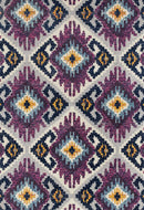 Rugs Blue and Grey Rug - 94" x 94" x 0.35" Plum Olefin/Frieze Round Rug HomeRoots