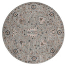 Rugs Blue and Grey Rug - 94" x 94" x 0.79" Blue/Grey Microfiber/Polyester Round Rug HomeRoots