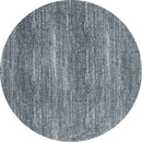 Rugs Blue and Grey Rug 94" x 94" x 1.2" Blue/Grey Microfiber Polyester Round Rug 1690 HomeRoots