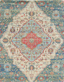 Rugs Blue Area Rugs 5' x 7' Jute Blue/Red Area Rug 2368 HomeRoots