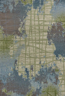 Rugs Blue Area Rugs - 7'10" x 10'10" Polypropylene Green/Blue Area Rug HomeRoots