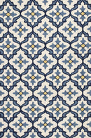 Rugs Blue Area Rugs - 7'6" x 9'6" UV-treated Polypropylene Ivory/Blue Area Rug HomeRoots