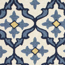 Rugs Blue Area Rugs - 7'6" x 9'6" UV-treated Polypropylene Ivory/Blue Area Rug HomeRoots