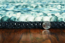 Rugs Blue Rug - 108" X 156" X 0.'75" Blue Wool Rug HomeRoots