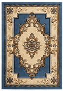 Rugs Blue Rug 22" x 32" x 0.53" Blue Olefin/Polypropylene Area Rug 7332 HomeRoots