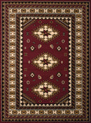 Rugs Blue Rug 63" x 86" x 0.31" Burgundy Polypropylene Area Rug 8732 HomeRoots
