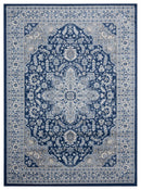 Rugs Blue Rug 63" x 86" x 0.31" Denim Blue Olefin Area Rug 8258 HomeRoots