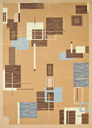 Rugs Blue Rug 63" x 86" x 0.4" Blue Olefin Area Rug 7695 HomeRoots