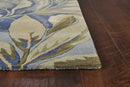 Rugs Blue Rug - 63" X 99" X 0.'5" Blue Wool Rug HomeRoots