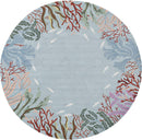 Rugs Blue Rug - 90" X 90" X 0.'25" Blue Polyester Rug HomeRoots
