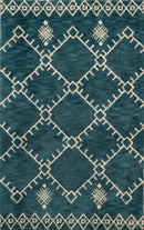 Rugs Blue Rug - 94" x 126" x 0.79" Denim Blue Polyester Oversize Rug HomeRoots