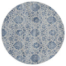 Rugs Blue Rug 94" x 94" x 0.31" Denim Blue Olefin Round Rug 8280 HomeRoots