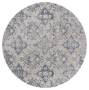 Rugs Blue Rug 94" x 94" x 0.39" Blue Polyester/Olefin Round Rug 7896 HomeRoots