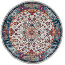 Rugs Blue Rug - 94" x 94" x 0.4" Blue Olefin Round Rug HomeRoots