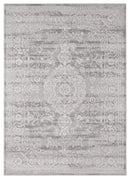 Rugs Blue Rug Living Room 23" x 36" x 0.39" Grey Viscose/Polyester Accent Rug 6817 HomeRoots