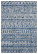Rugs Blue Rug Living Room 94" x 126" x 0.04" Blue Polypropylene Oversize Rug 6888 HomeRoots