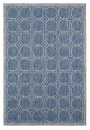 Rugs Blue Rug Living Room 94" x 126" x 0.04" Blue Polypropylene Oversize Rug 6928 HomeRoots