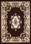 Rugs Brown Area Rugs 94" x 126" x 0.4" Dark Brown Olefin Oversize Rug 7712 HomeRoots