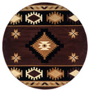 Rugs Brown Area Rugs 94" x 94" x 0.53" Brown Olefin/Polypropylene Round Rug 7289 HomeRoots