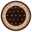 Rugs Brown Area Rugs 94" x 94" x 0.53" Brown Olefin/Polypropylene Round Rug 7517 HomeRoots