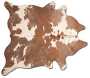Rugs Brown Rug - 72" x 84" Brown and White, Cowhide - Rug HomeRoots