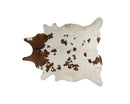 Rugs Brown Rug - 72" x 84" White and Brown, Cowhide - Rug HomeRoots