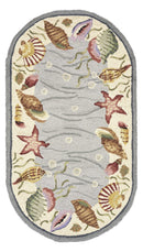 Rugs Cheap Area Rugs - 2'6" x 4'6" Oval Wool Blue/Ivory Area Rug HomeRoots