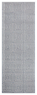 Rugs Cheap Runner Rugs - 31" x 86" x 0.39" Blue/Grey Polyester/Olefin Runner Rug HomeRoots