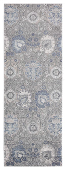 Rugs Cheap Runner Rugs 31" x 86" x 0.39" Blue Polyester/Olefin Runner Rug 7887 HomeRoots