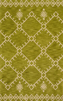 Rugs Cheap Runner Rugs - 63" x 86" x 0.79" Apple Green Polyester Runner Rug HomeRoots