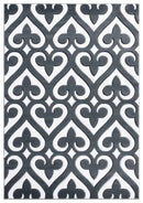 Rugs Christmas Rugs 63" x 90" x 0.53" Grey Olefin/Polypropylene Area Rug 7474 HomeRoots