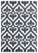 Rugs Christmas Rugs 94" x 126" x 0.53" Grey Olefin/Polypropylene Area Rug 7476 HomeRoots