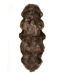 Rugs Cow Skin Rug - 24" x 72" x 2" Chocolate, Double Sheepskin - Area Rug HomeRoots