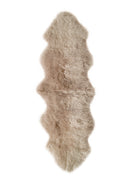 Rugs Cow Skin Rug - 24" x 72" x 2" Taupe Double Sheepskin - Area Rug HomeRoots