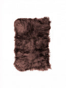 Rugs Cow Skin Rug - 48" x 72" x 2" Chestnut Sheepskin Long-Haired - Area Rug HomeRoots