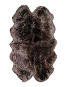Rugs Cow Skin Rug - 48" x 72" x 2" Chocolate Quattro Sheepskin - Area Rug HomeRoots