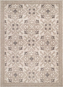 Rugs Cream Area Rug 63" x 90" x 0.39" Cream Polyester Area Rug 8072 HomeRoots