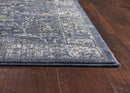 Rugs Designer Rug - 26" X 90" X 0.'5" Denim Polypropylene Rug HomeRoots