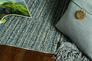 Rugs Designer Rug 48" X 69" X 0.'25" Denim Polypropylene Rug 5565 HomeRoots