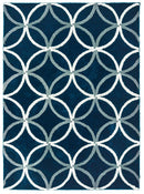 Rugs Designer Rug - 94" x 126" x 1.2" Denim Blue Microfiber Oversize Rug HomeRoots