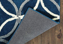 Rugs Designer Rug - 94" x 126" x 1.2" Denim Blue Microfiber Oversize Rug HomeRoots