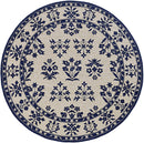 Rugs Designer Rugs - 90" X 90" X 0.'25" Sand/Blue Polypropylene Rug HomeRoots