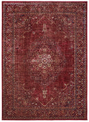 Rugs Dining Room Rugs - 31" x 236" x 0.13" Red Viscose Runner Rug HomeRoots