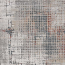 Rugs Dining Room Rugs - 39" X 55" X 0.'25" Grey/Brick Polypropylene & Polyester Rug HomeRoots